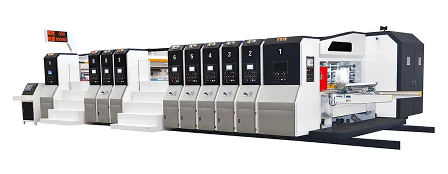 Impresora y ranuradora flexográfica automática (transferencia al vacío)